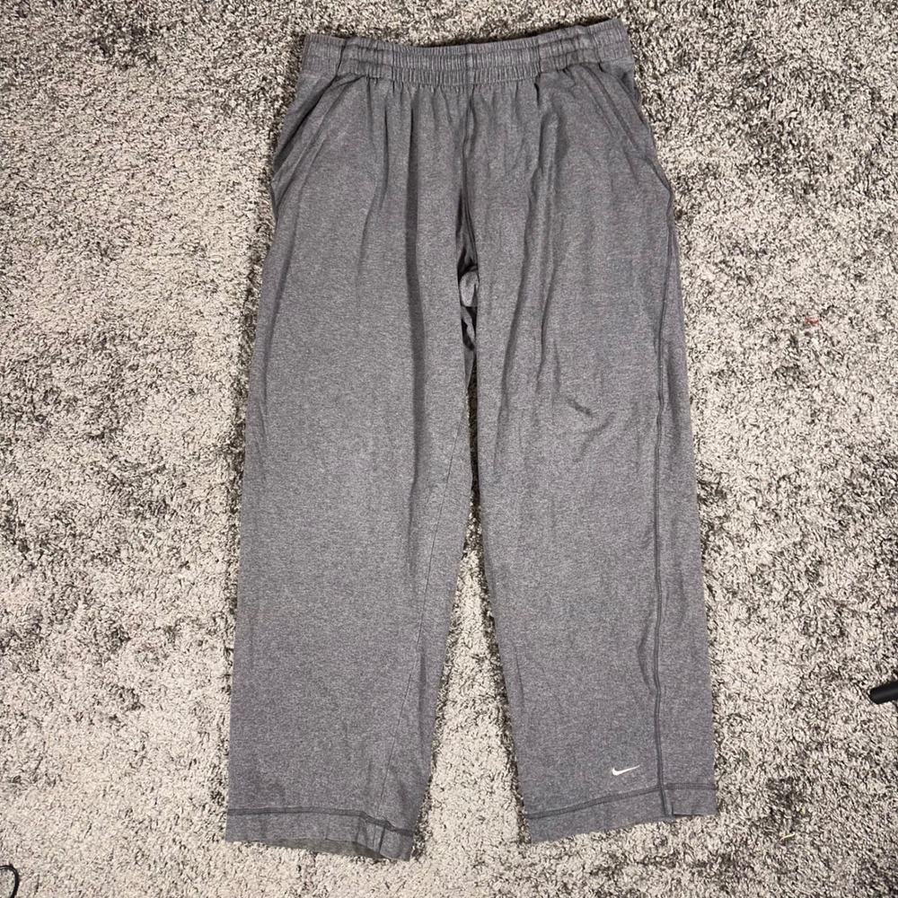 Vintage Nike lounge pants size XL embroidered ankle swoosh gray